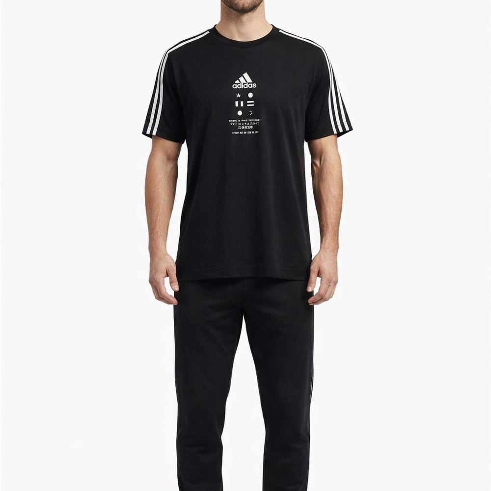 Adidas Size Medium Black Logo T-Shirt